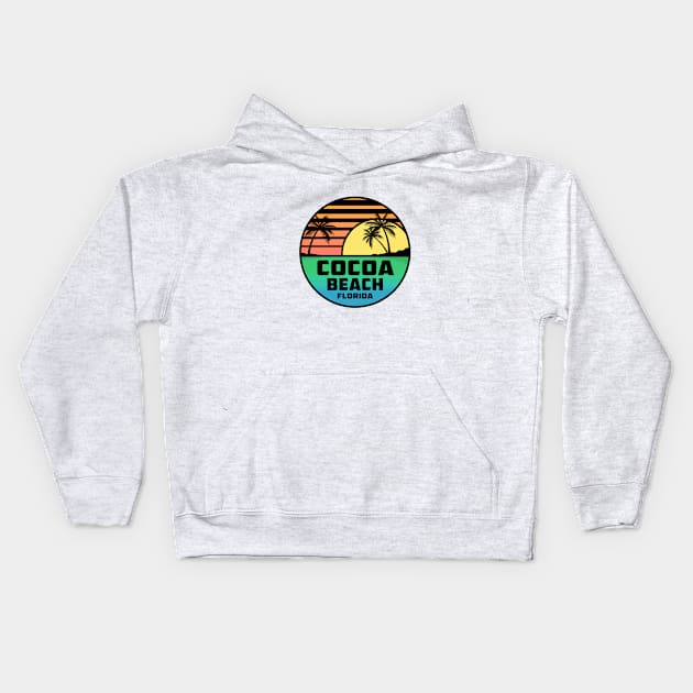 Cocoa Beach Florida Tropical Beach Surfing Scuba Surf Vacation Kids Hoodie by DD2019